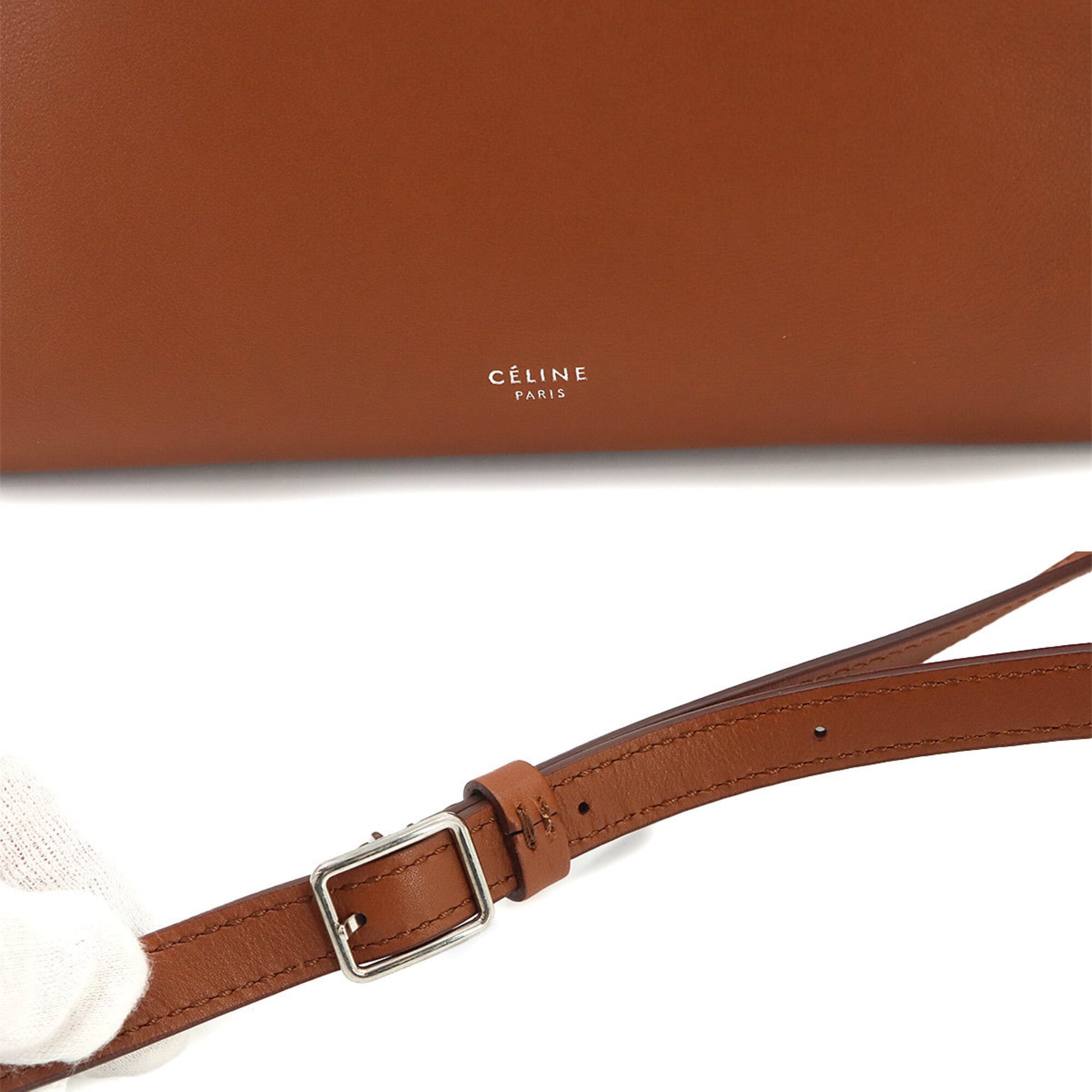 Celine Big Bag Small with Long Strap 2-way Handbag Shoulder Leather Brown 183313 — New - Store Return