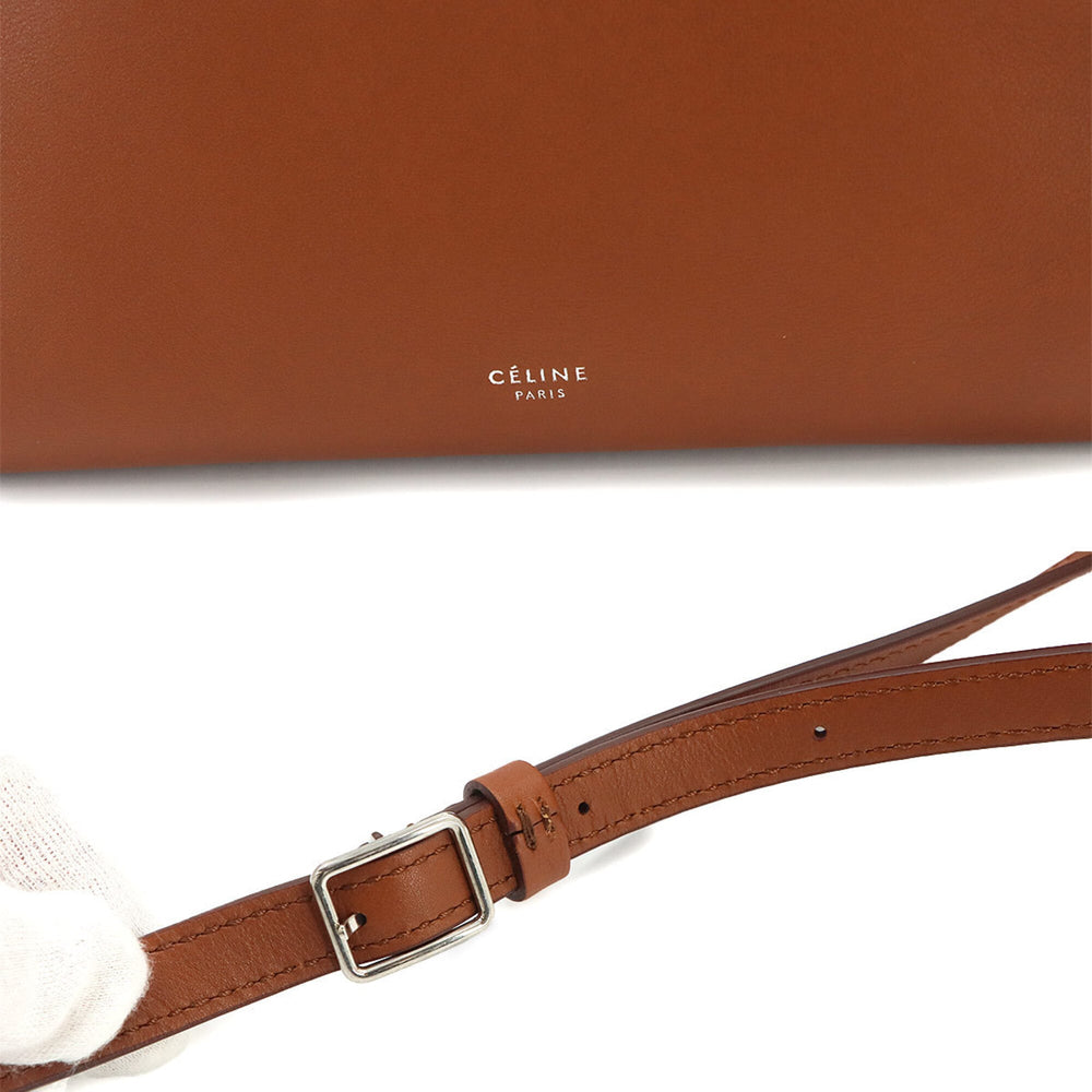 Celine Big Bag Small with Long Strap 2-way Handbag Shoulder Leather Brown 183313 — New - Store Return