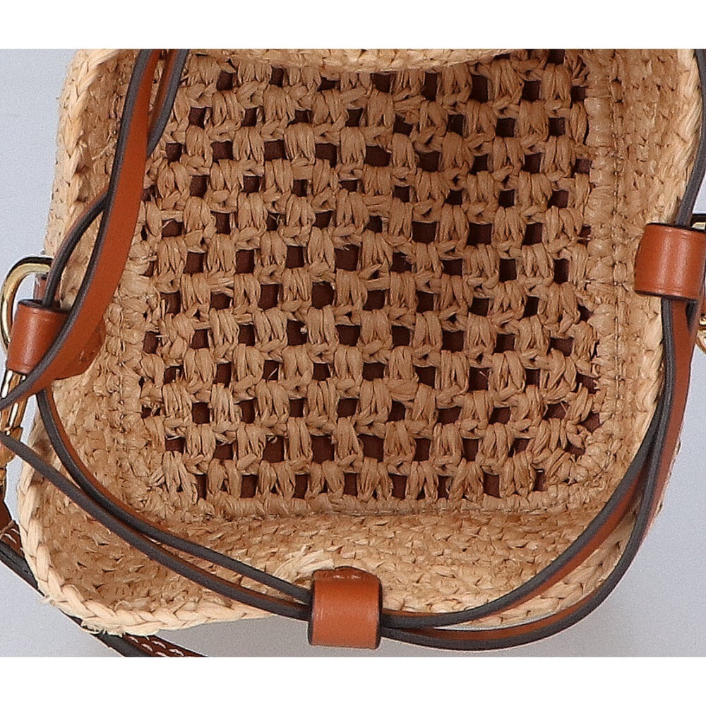LOUIS VUITTON M83521 Raffia Noé Purse 2-Way Drawstring Shoulder Bag, Natural x Tan, Gold Hardware, Women's — Like New
