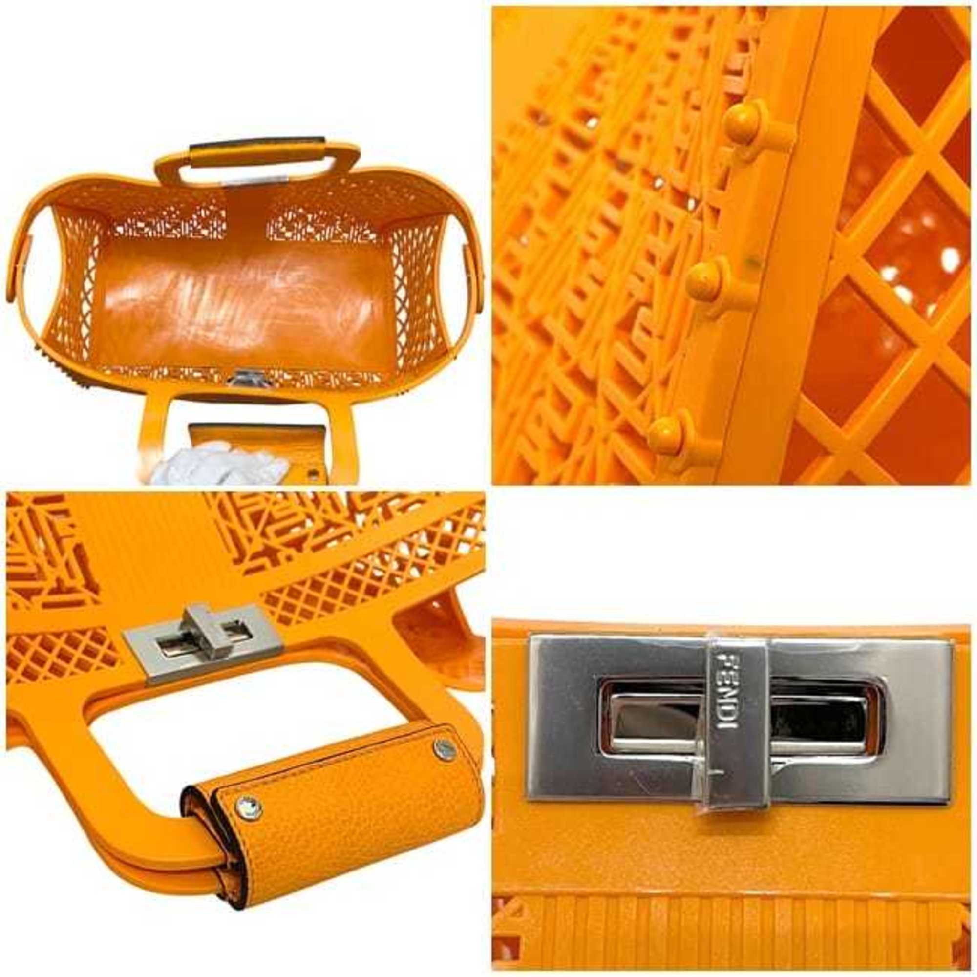 Fendi Bucket Bag ec-24659 Orange Peekaboo Forty 8 7VA593 Laundry Rubber Leather AMT8 238 3449 FENDI Large Turnlock Women's and Men's Line