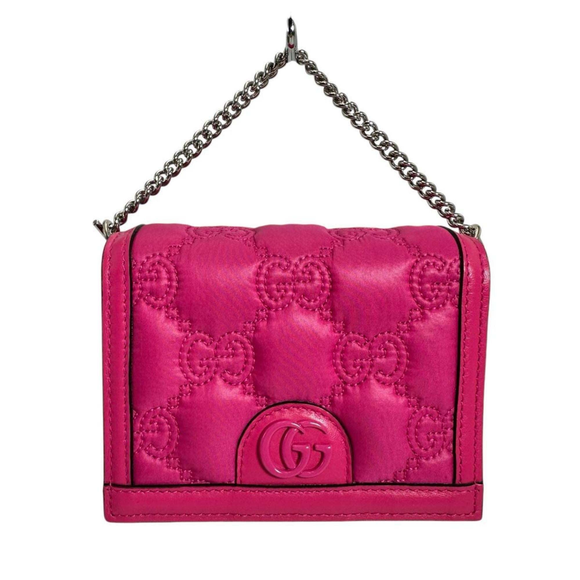 GUCCI Handbag 2WAY Bag GG Mini Matelasse Nylon Pink — Like New