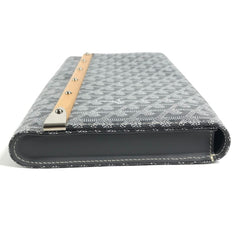 GOYARD Monte Carlo Bag, Flap Handbag, Pouch, Clutch Leather, Men's/Women's, Gray, Like New — Like New