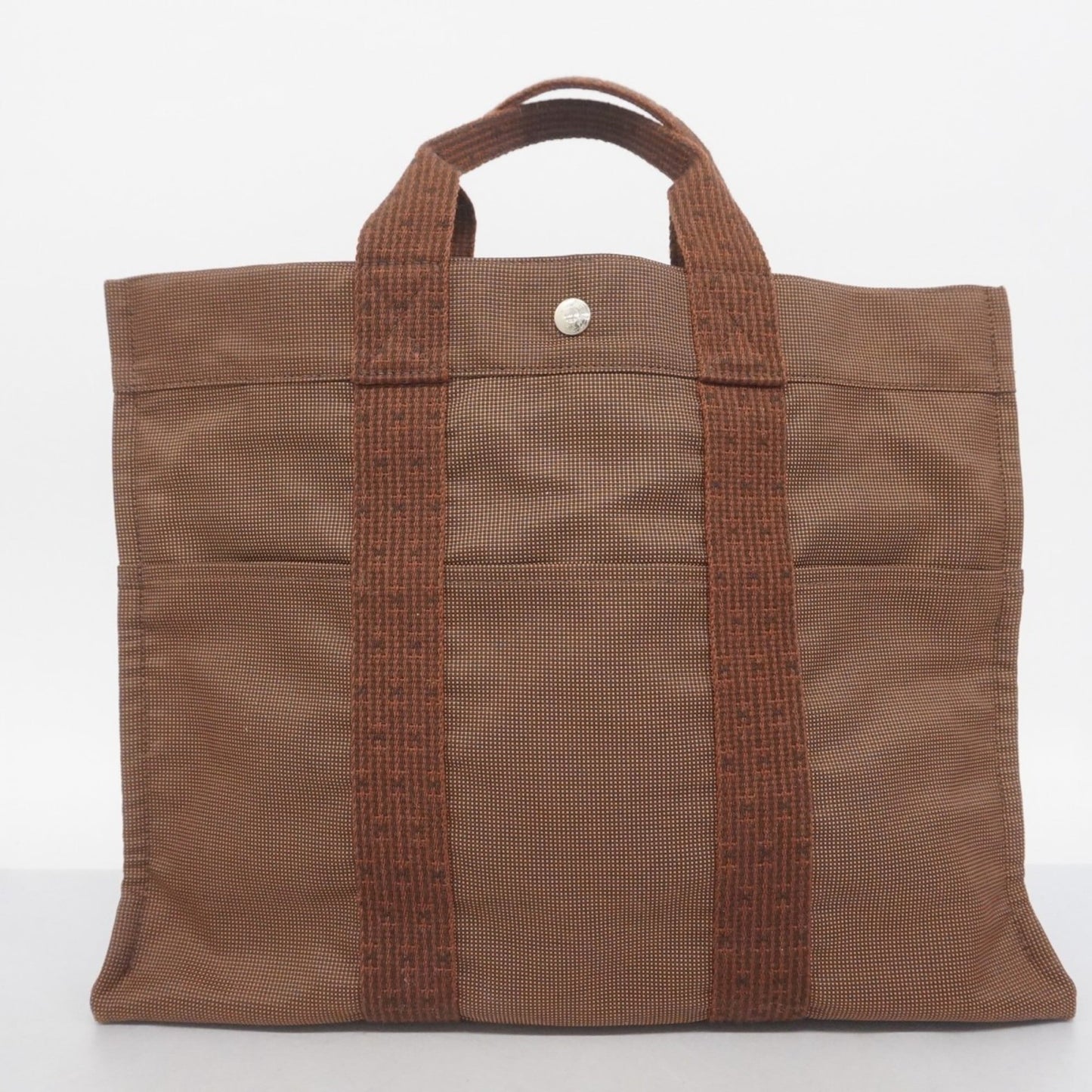 Hermes Hermès Air Line MM Tote Bag, Brown Canvas, Men's and Women's