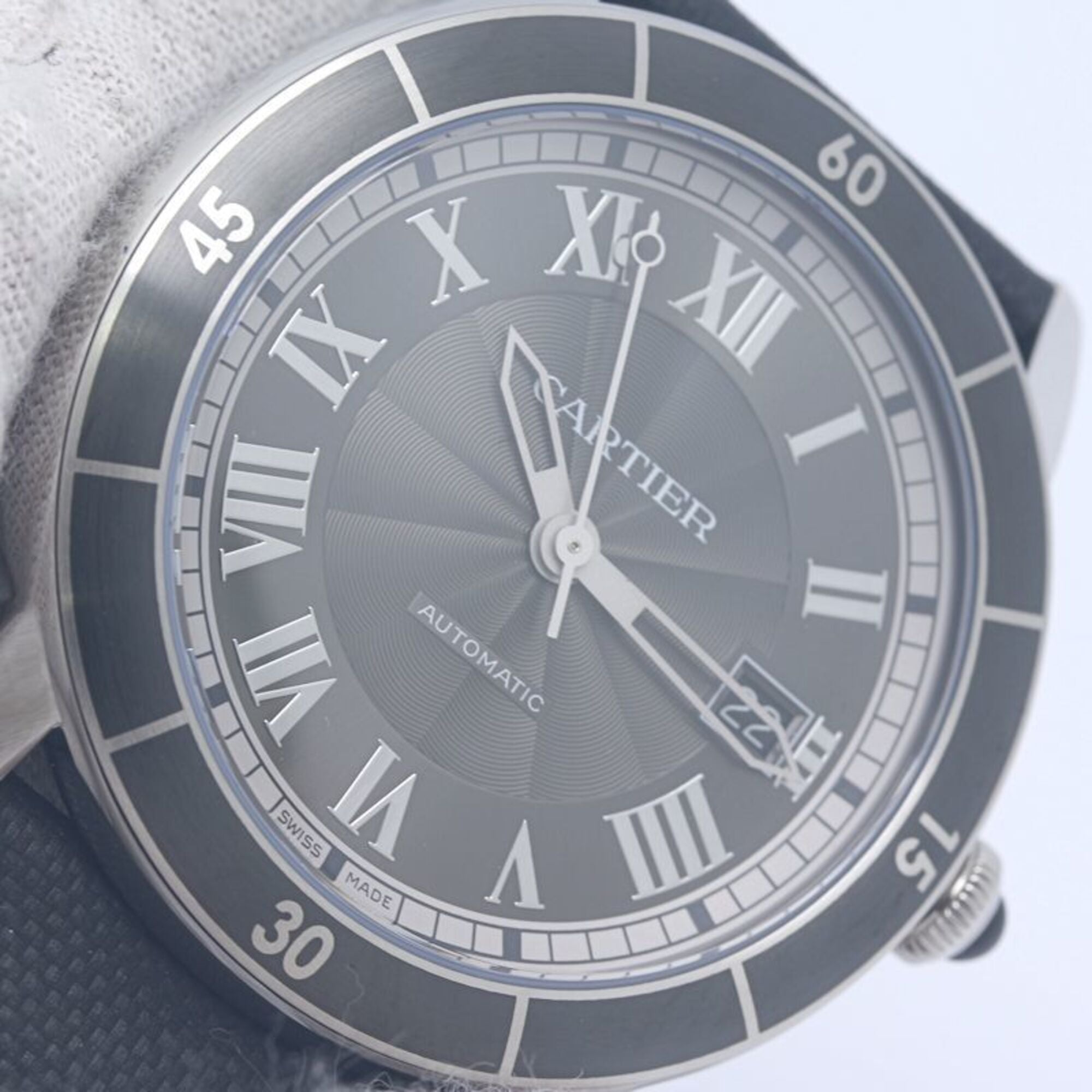 CARTIER Cartier Ronde Croisière de Date WSRN0003 Men's Watch Stainless Steel x Cowhide Leather 40385 — Good
