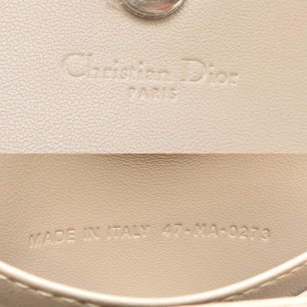 Christian Dior Glycine Women's Wallet/Coin Case S0966ONMJ M51U Lamb Beige