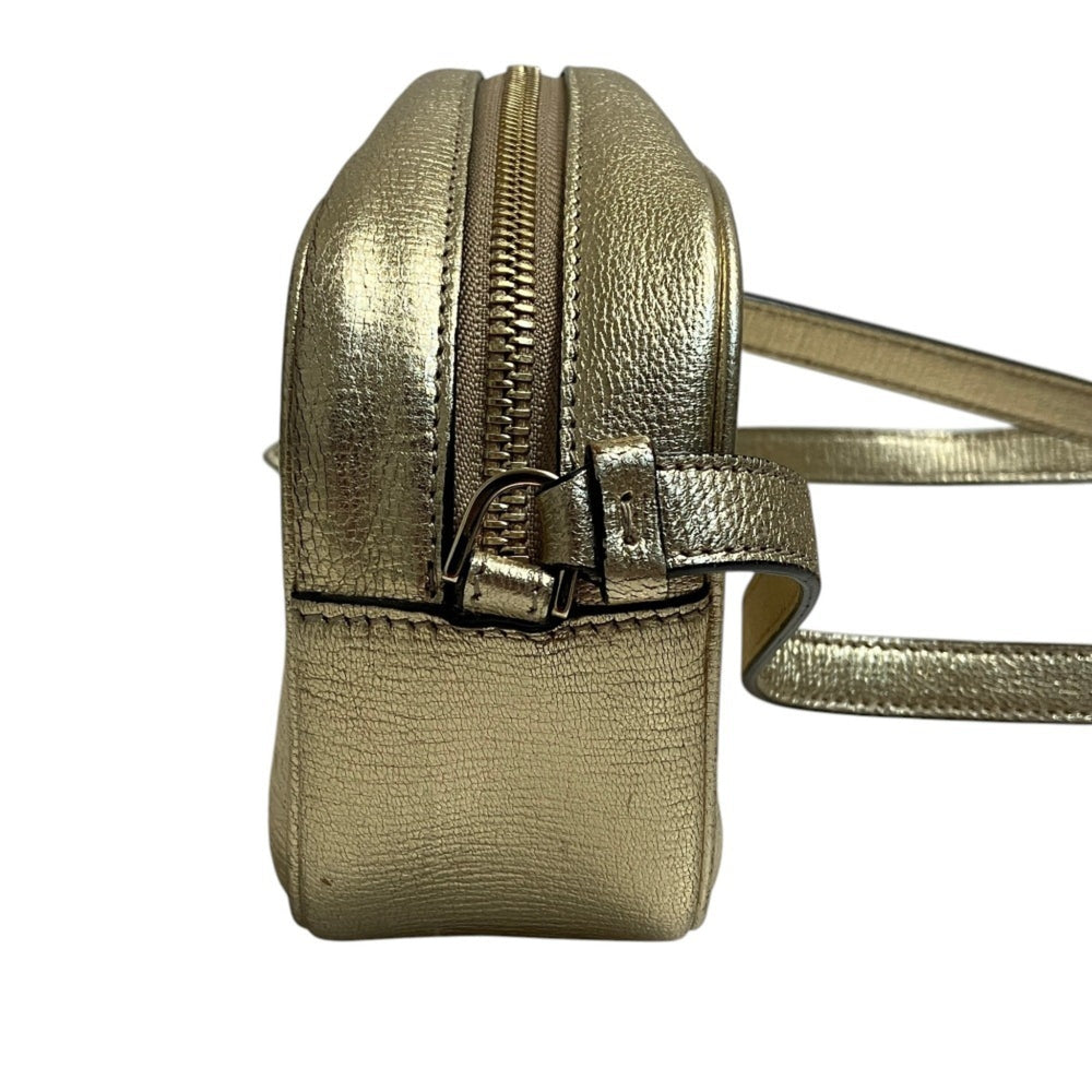 Salvatore Ferragamo Vara Ribbon Camera Shoulder Bag AU-21 H498 Gold Color Women's — Like New
