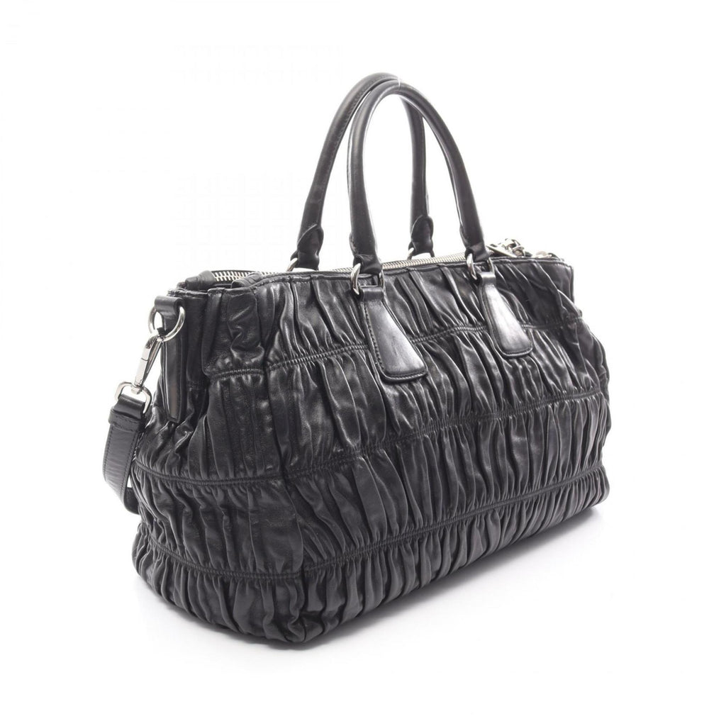 Prada Nappa Gaufre' Leather Handbag, Women's, Black, BL0743