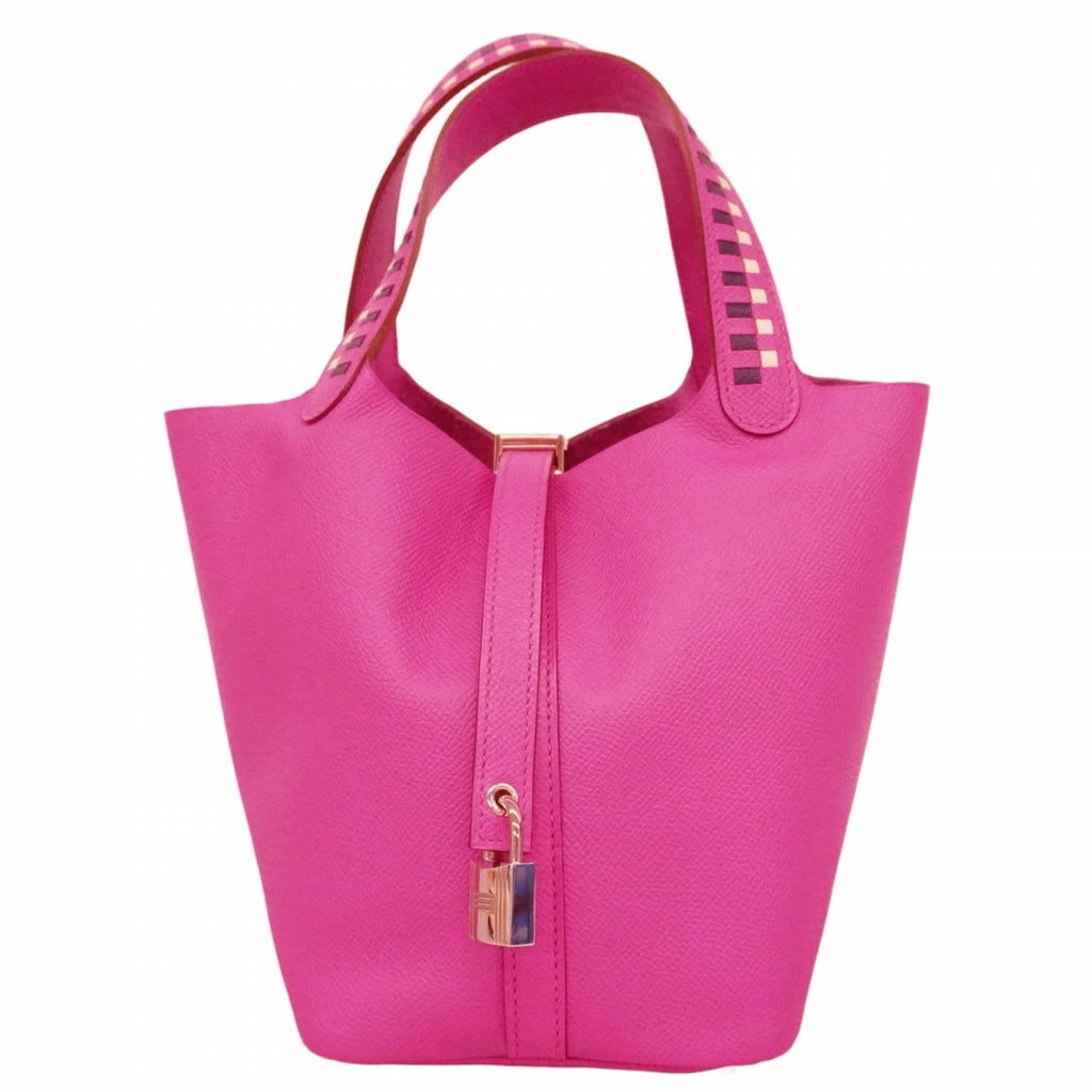 Hermes Hermès Picotin Lock PM Traces Handbag in Epsom Leather, Magnolia Blue Sapphire with C Stamp, Women's, P2414970