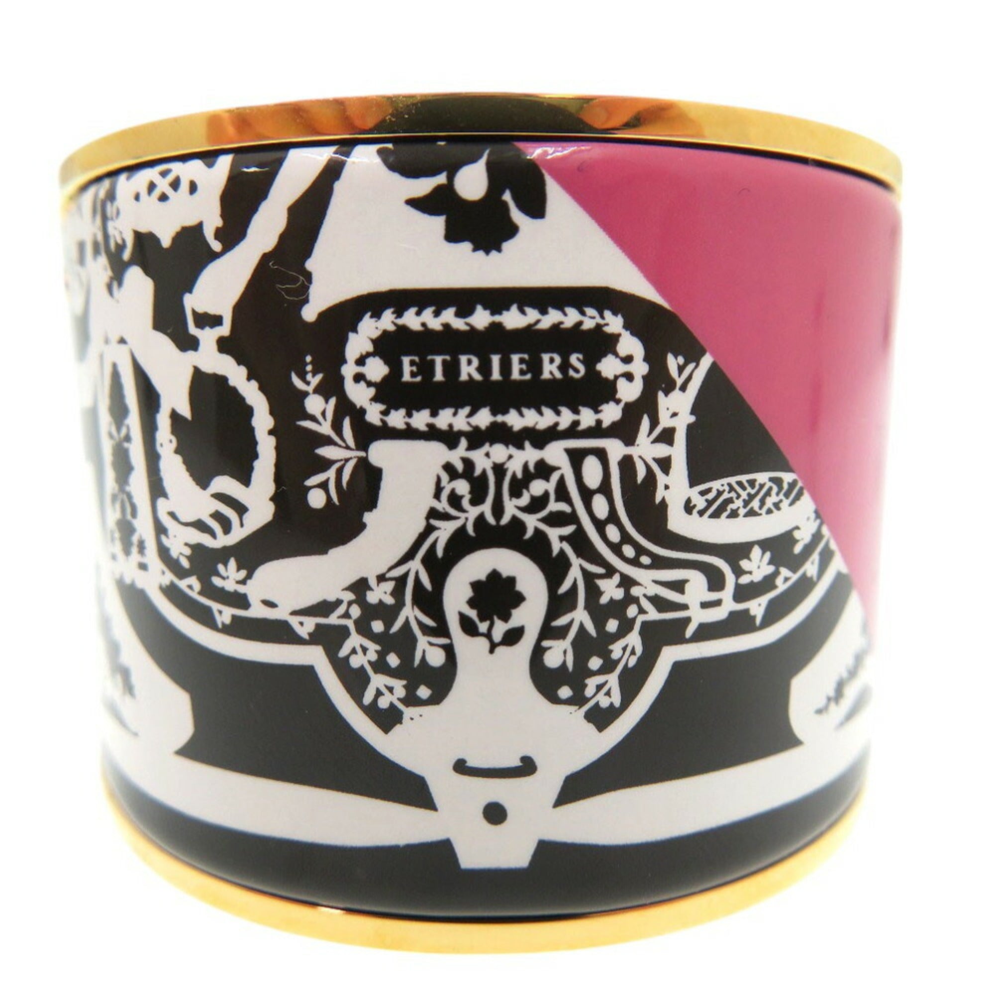 Unused Hermes GM enamel bangle bracelet Charnier gold 1874HERMES — New - Store Return