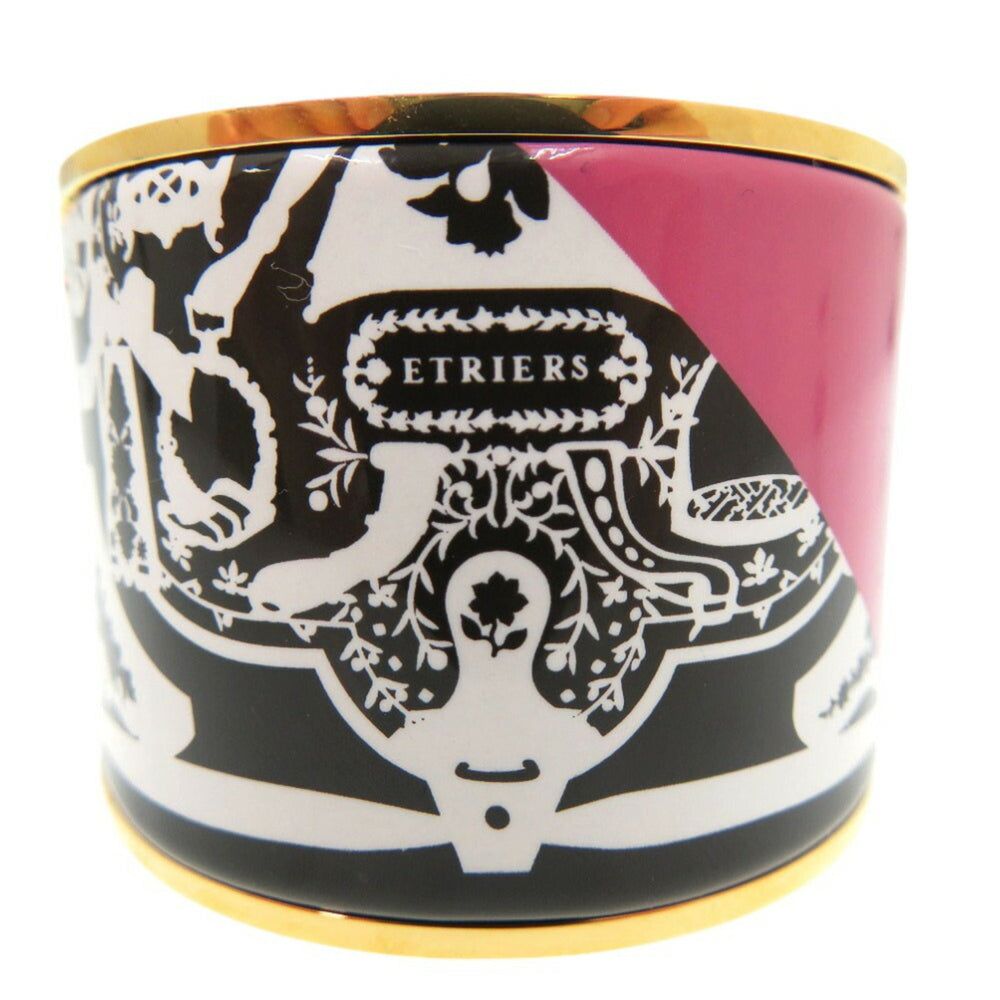 Unused Hermes GM enamel bangle bracelet Charnier gold 1874HERMES — New - Store Return