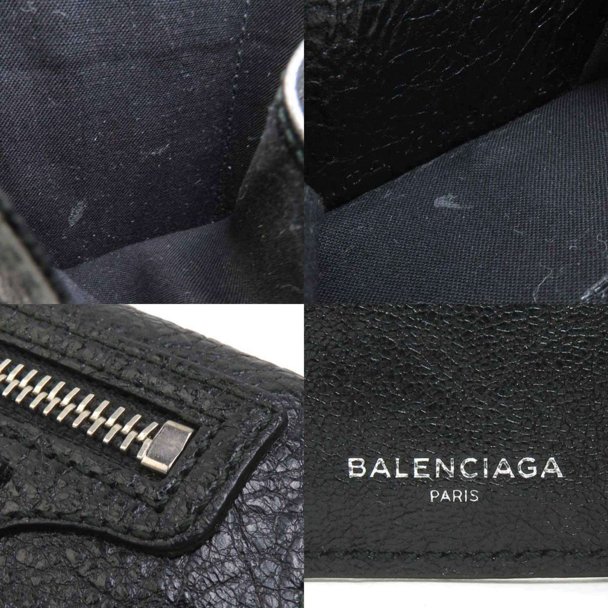Balenciaga BALENCIAGA Tri-fold Wallet Leather Black Unisex h31810g