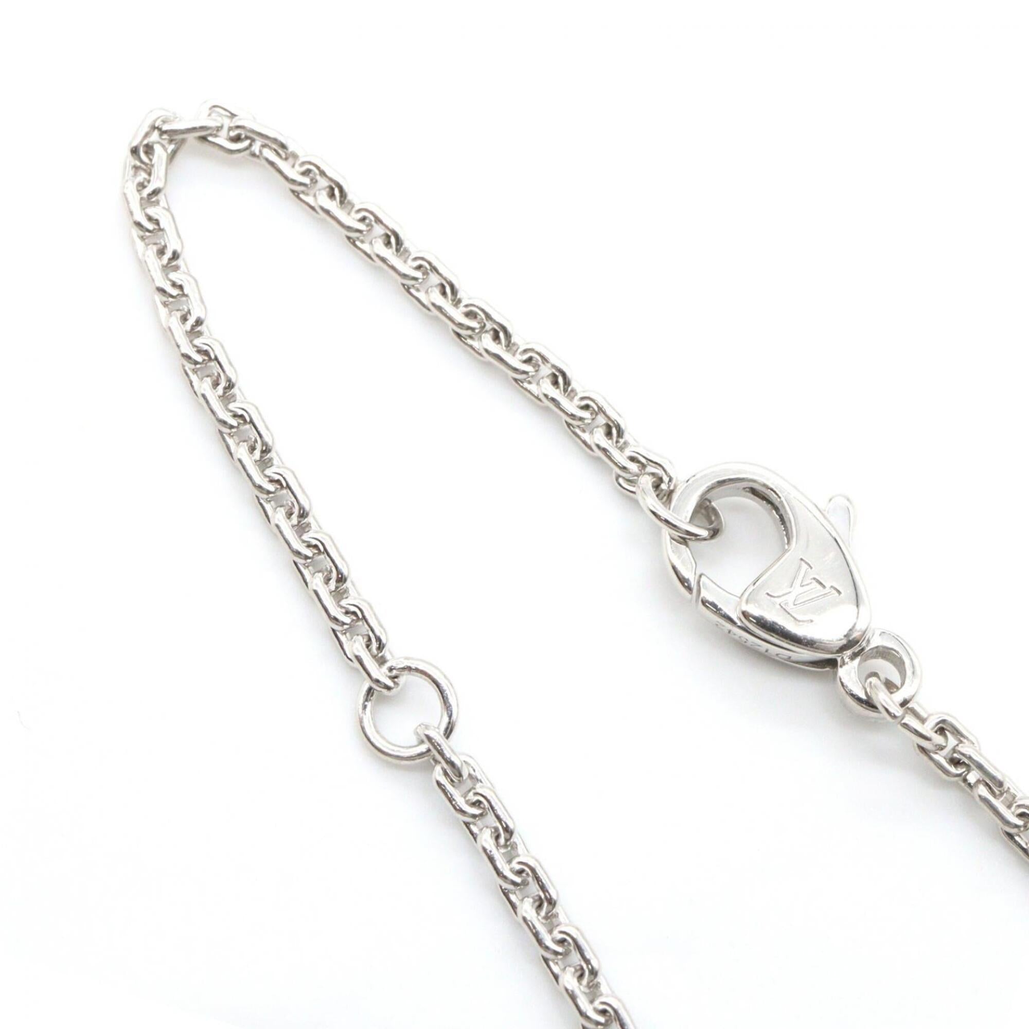 Louis Vuitton Pendant Volte 1 GM Diamond Necklace, 18K White Gold (18KWG), Diamond, Men's/Women's, Silver/Clear Tone — Like New