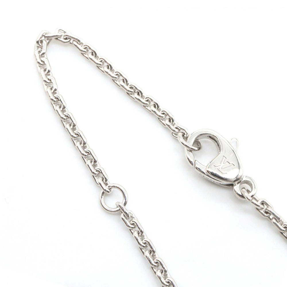 Louis Vuitton Pendant Volte 1 GM Diamond Necklace, 18K White Gold (18KWG), Diamond, Men's/Women's, Silver/Clear Tone — Like New