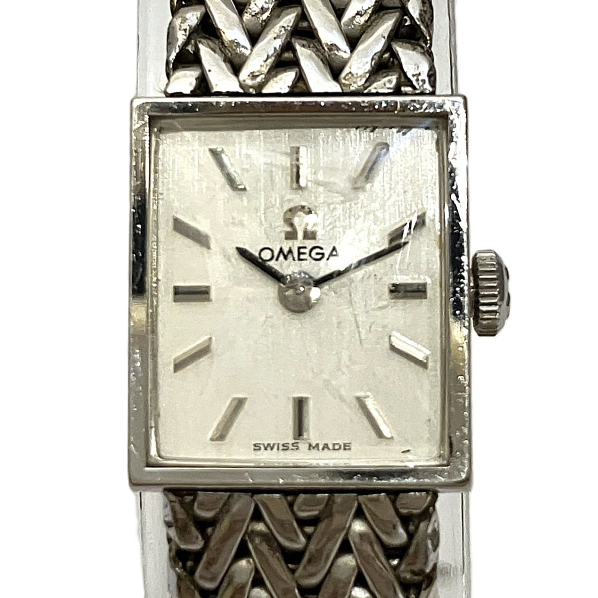 Omega OMEGA wristwatch, total weight 27.4g, GP (gold plated), manual winding, silver dial — Good