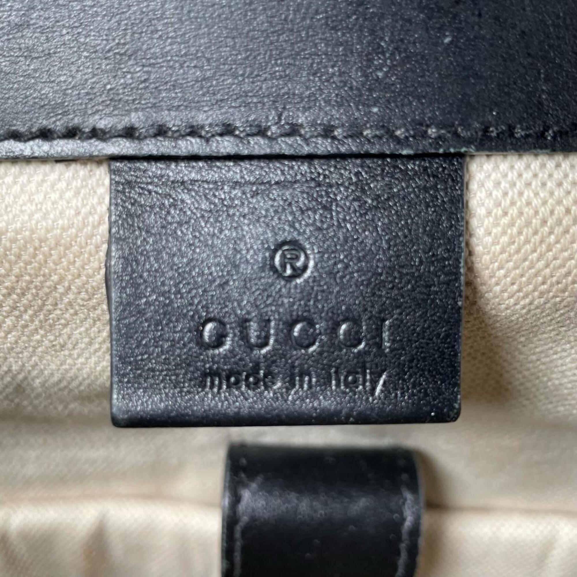 Gucci GUCCI Backpack GG Embossed Leather 625770 Black — Like New
