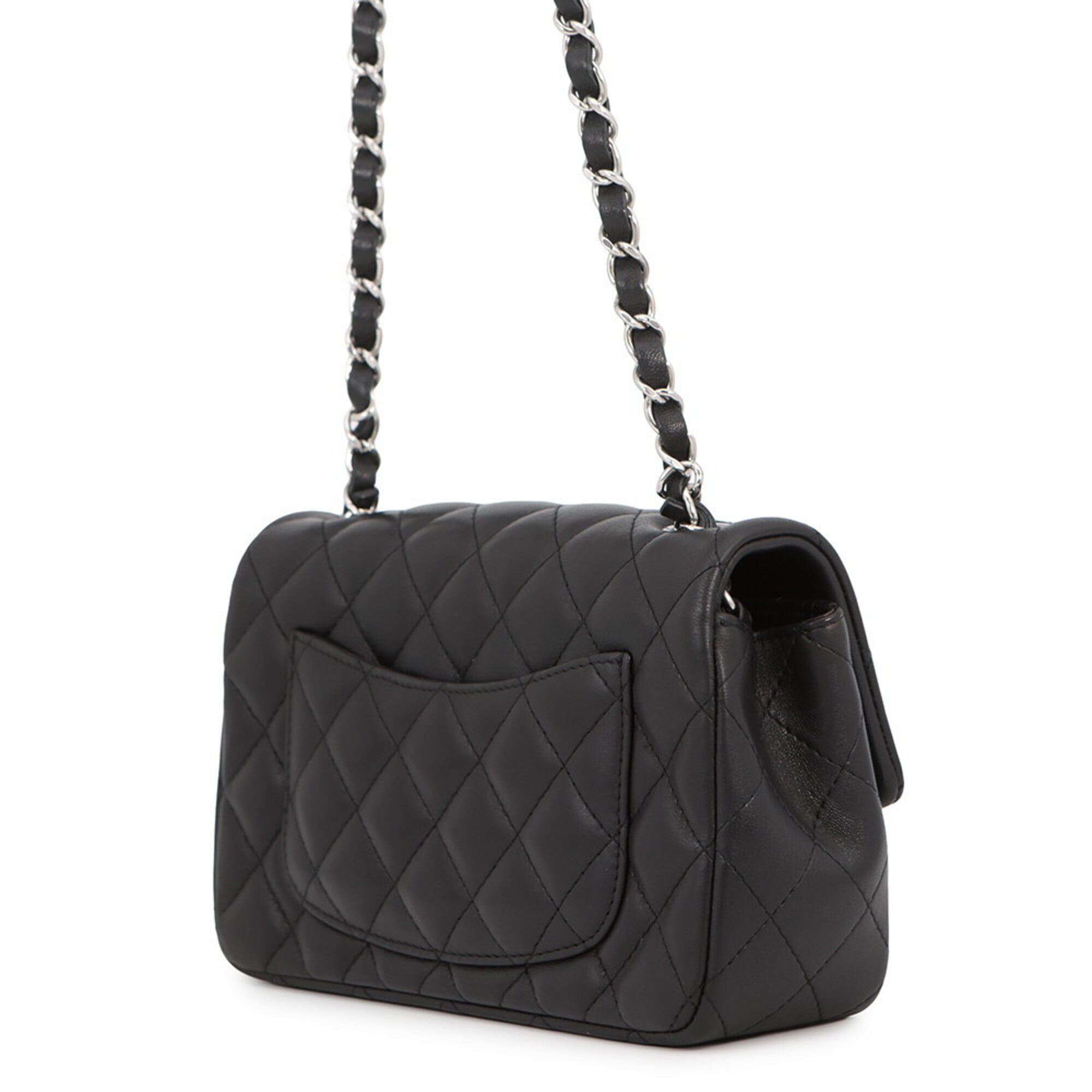 Chanel Chain Shoulder Bag Mini Matelassé 20 Coco Mark Lambskin A69900 CHANEL Black Handbag Women's — Like New