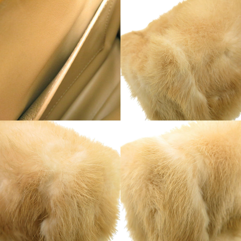 Excellent condition Fendi Peekaboo Mini 2-way handbag 8BN244 S8HC-199-10429 mink leather beige 1380