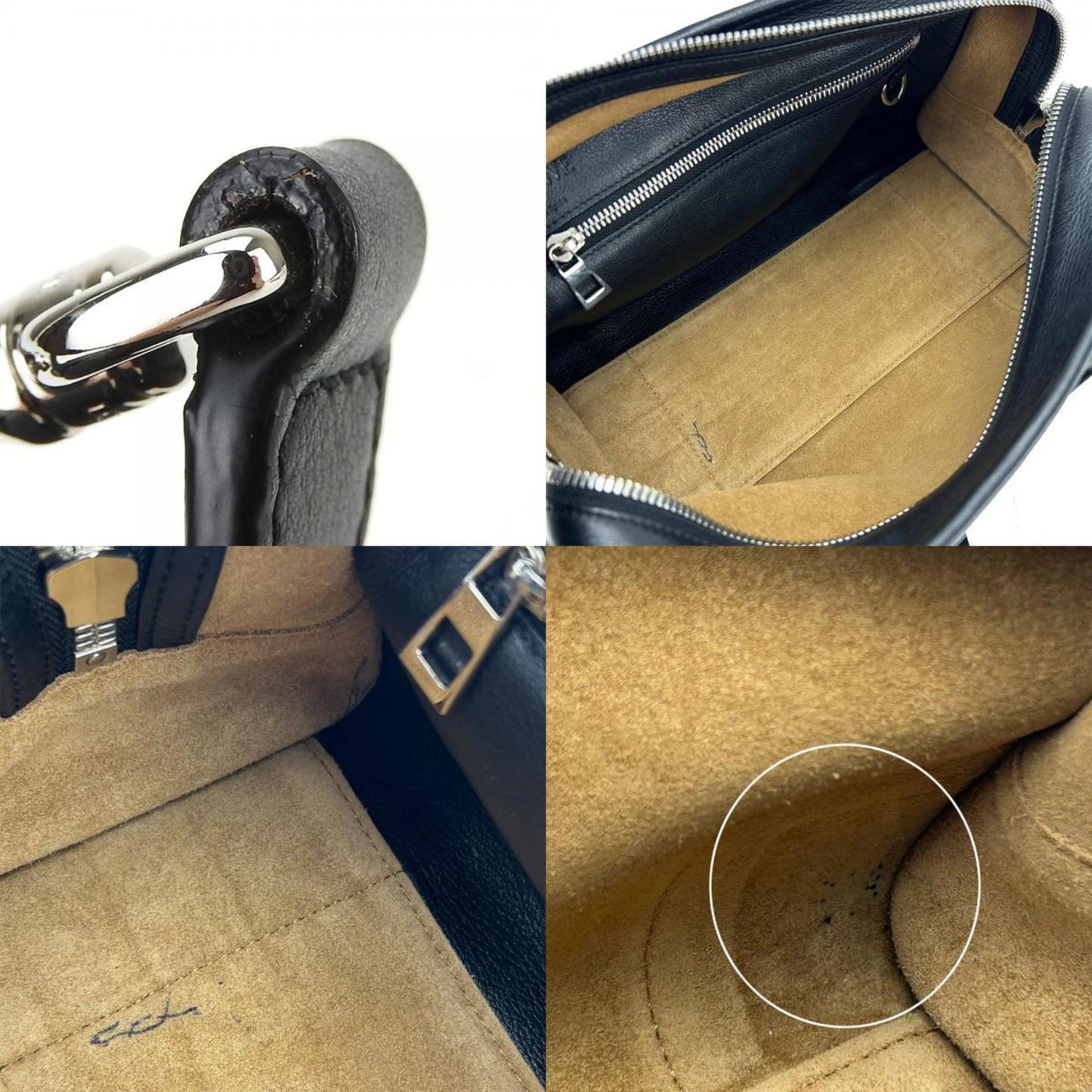 LOEWE Handbag Amazona 28 Leather Black Anagram Women's