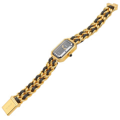 Chanel CHANEL Première M Watch, Gold Plated Leather, Women's, Black, H0001 — Very Good