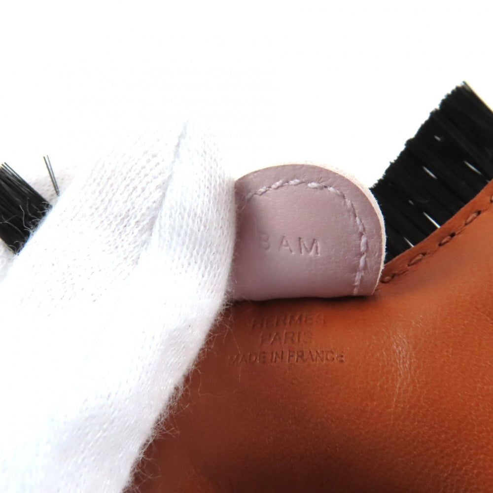 HERMES Rodeo Charm Clan PM Gold Mauve Pale Black Agneau Milo Bag B Stamp Box Included Made in France Women's — Like New