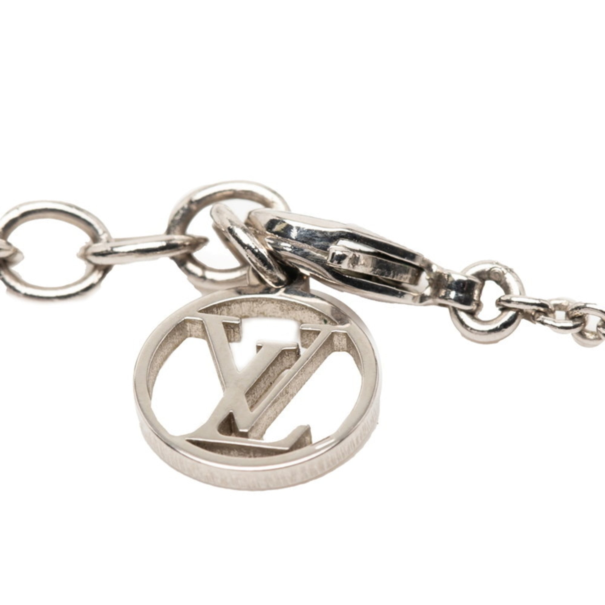 Louis Vuitton Essential V Pendant Necklace M63197 Silver Metal Women's LOUIS VUITTON