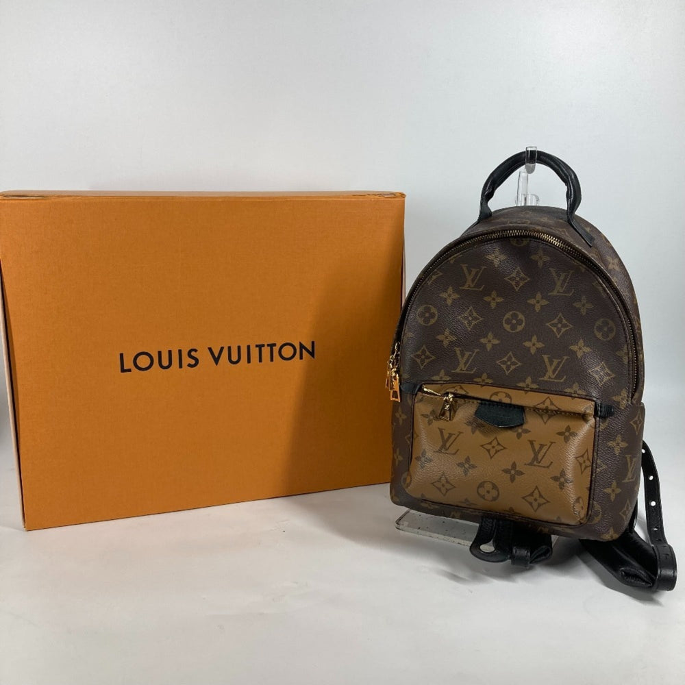 LOUIS VUITTON M44870 Monogram Reverse Palm Springs Backpack PM Daypack Rucksack Canvas Women's Brown x Beige E-240719-4 — Like New