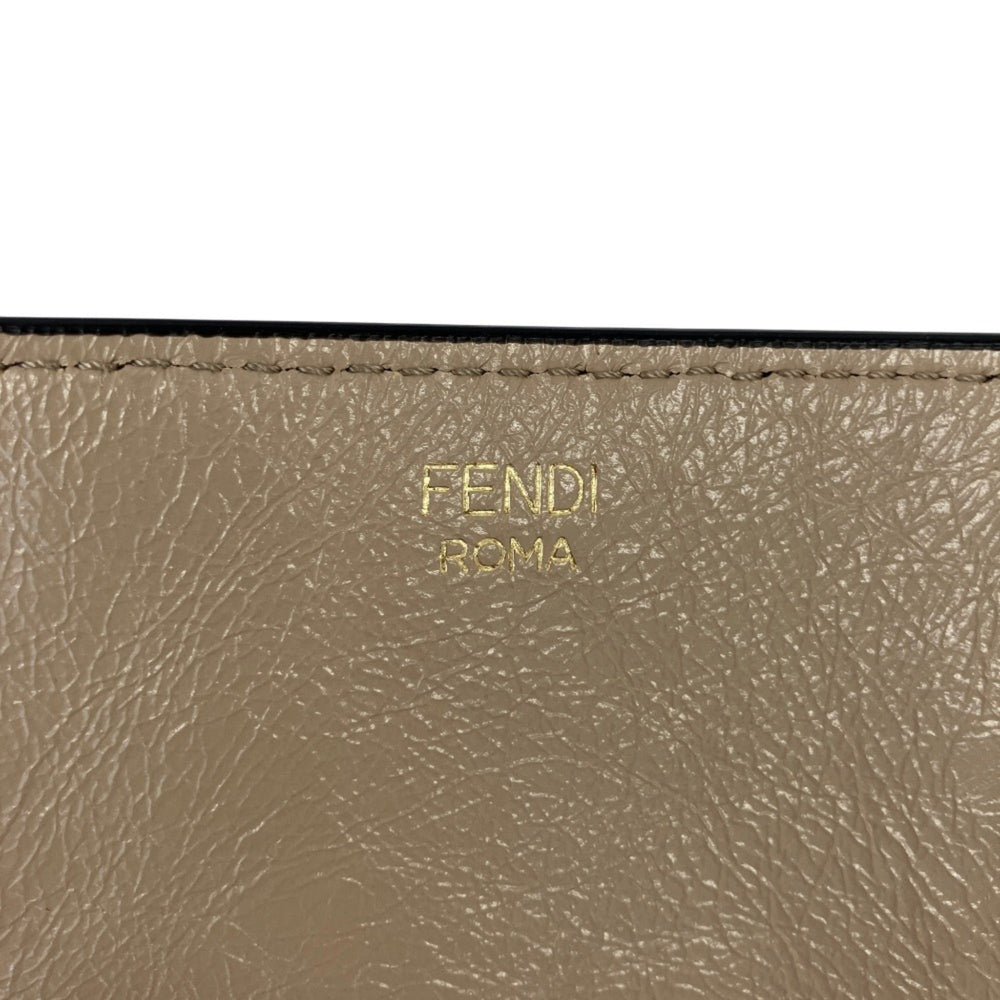 FENDI Flip Leather 3-Way Shoulder Bag 8DT302-A94WA199-0189 Greige Women's — Like New