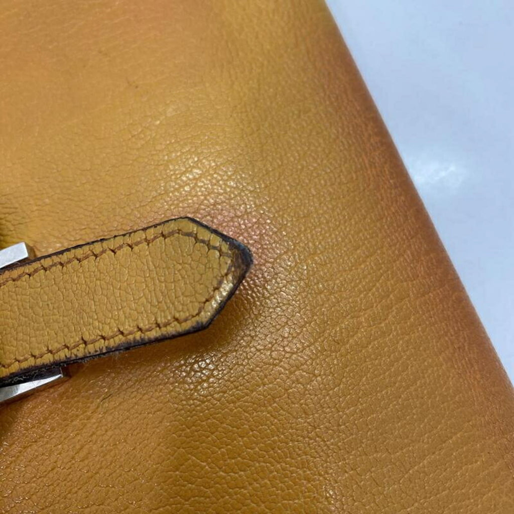 HERMES Bearn Souffle Long Wallet Orange Hermes