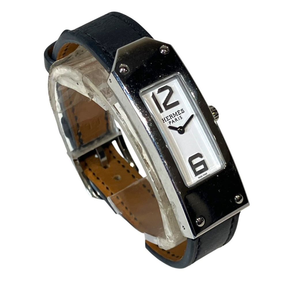 Hermes Kelly II watch, model, total weight 24.2g, stainless steel, genuine leather strap, quartz movement, white dial, KT1.210 — Good