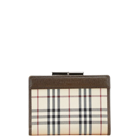 Burberry Nova Check Bifold Wallet in Beige and Brown Canvas Leather for Women