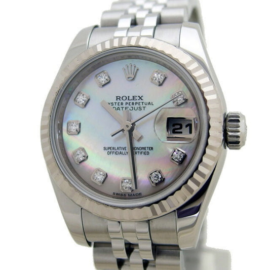 Rolex Datejust Black Shell 10P Diamond Women's Watch