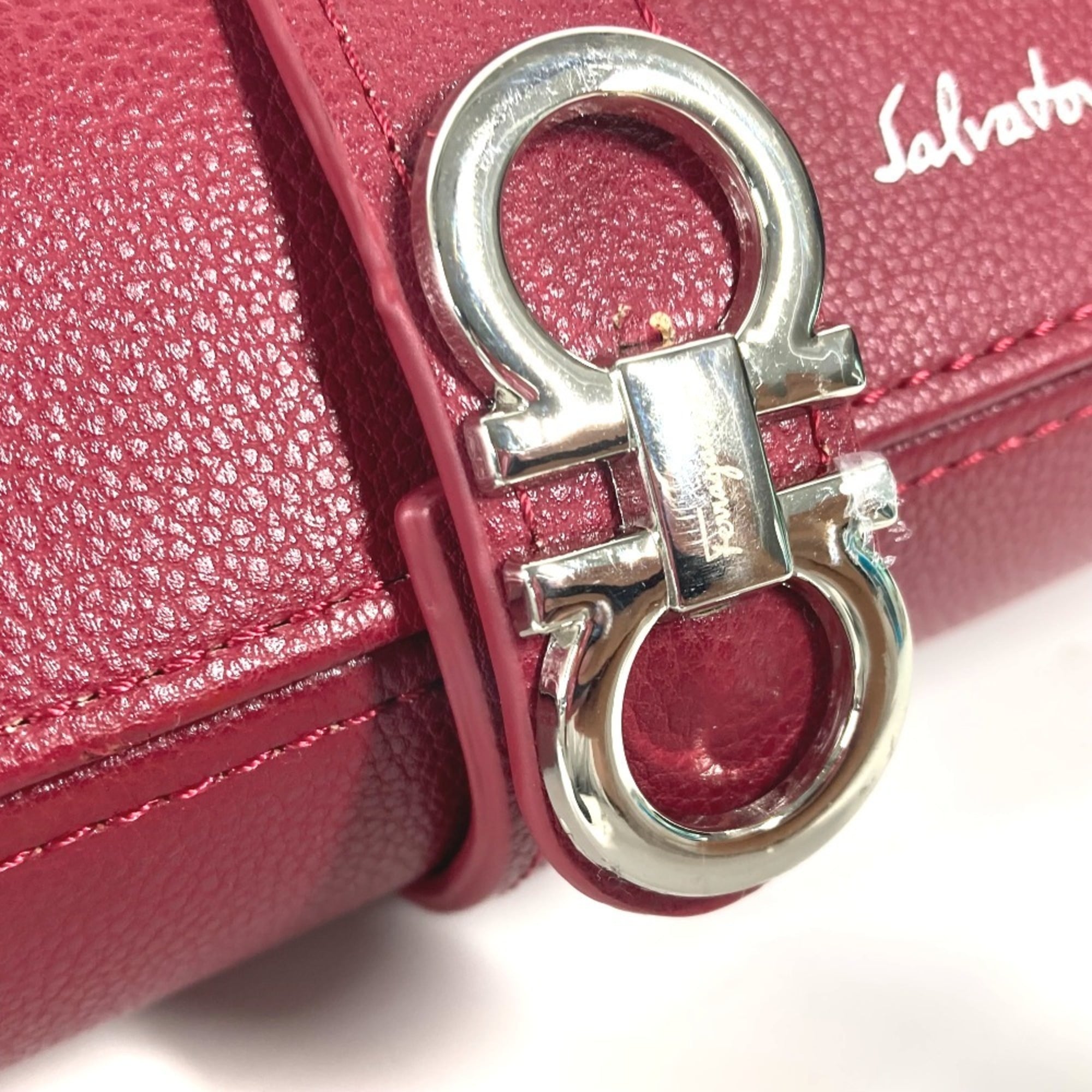 Salvatore Ferragamo Watch Case, Pouch, Leather, Men's, Red — Good