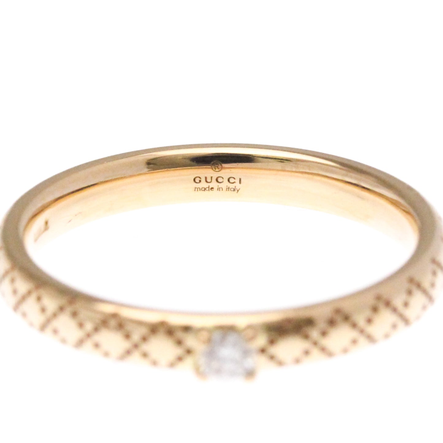 Gucci Diamantissima Ring 1P Diamond Pink Gold (18K) Fashion Diamond Band Ring Pink Gold