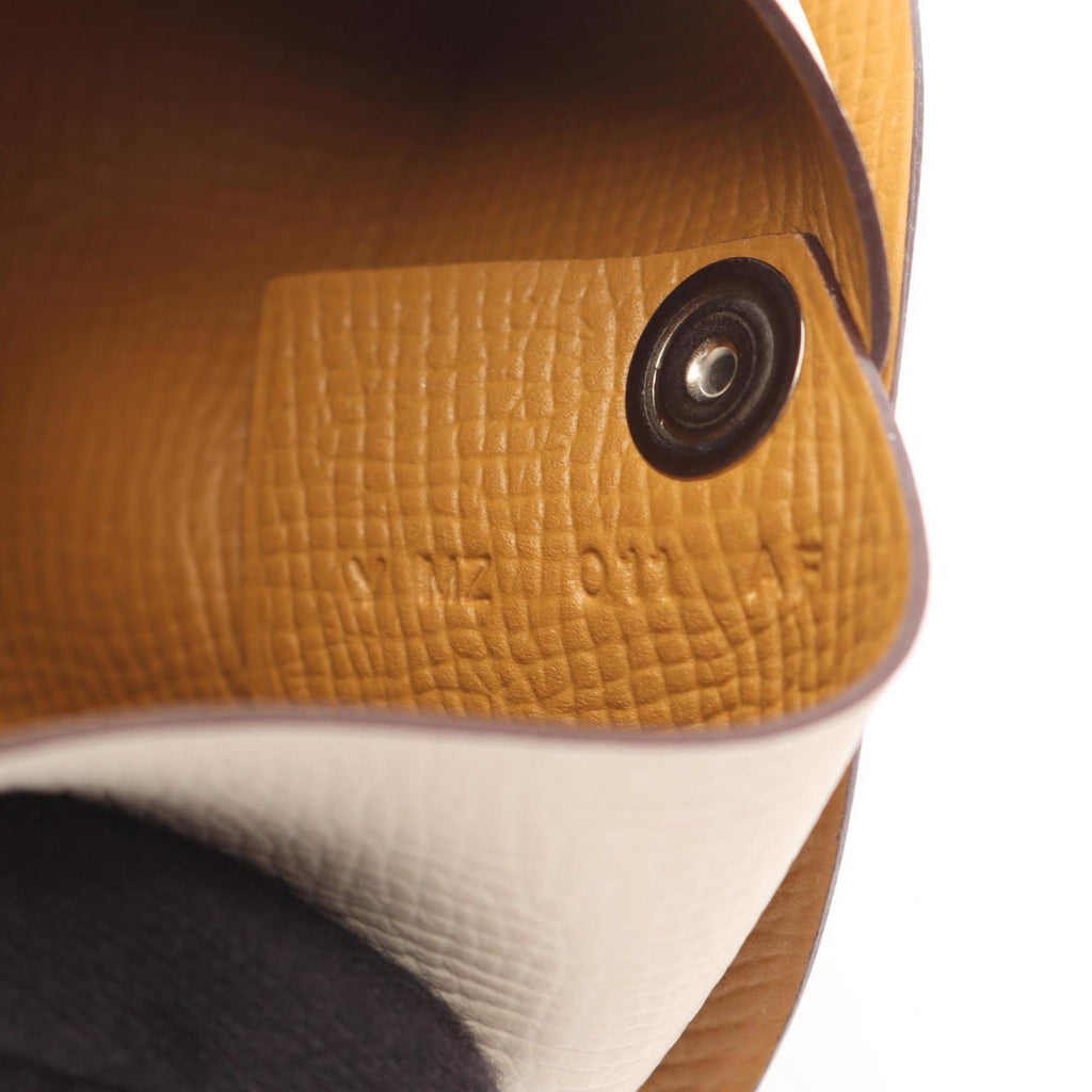 Hermes Hermès Calvi Verso Nata Sesame Wallet with Coin Purse, Epsom Leather, Women's, Ivory and Brown