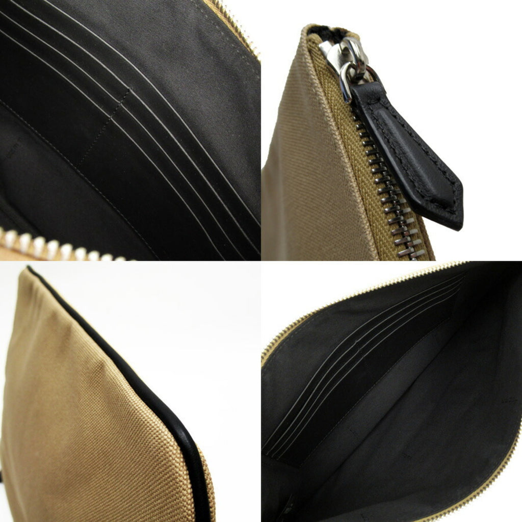 Fendi FENDI clutch bag beige black canvas leather 7N0111-AFBD