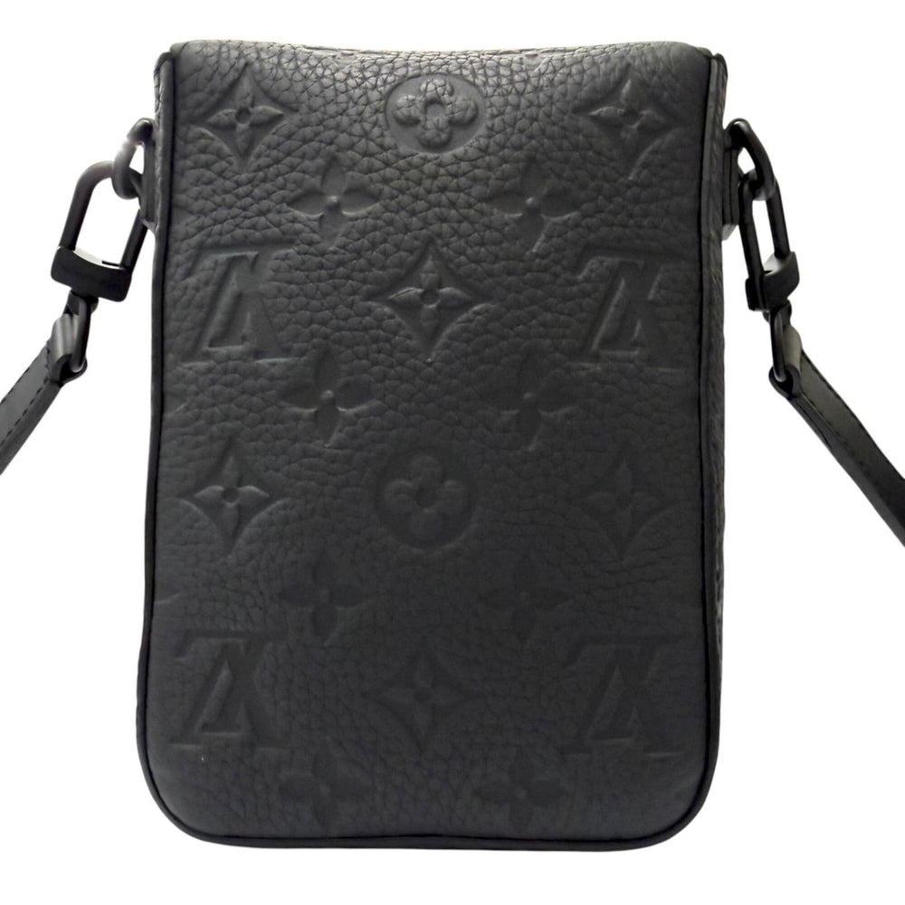 LOUIS VUITTON M81524 S-Lock Vertical Wearable Wallet Leather Taurillon Monogram Shoulder Bag Black Made in France Men's with Dust — Like New