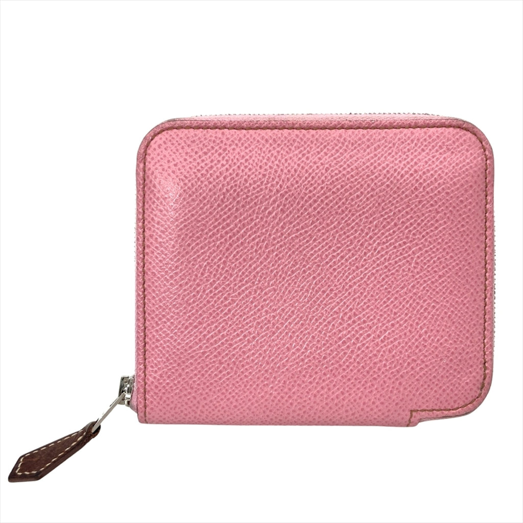 Hermes Hermès Azap Silkin Compact Wallet/Coin Case, Epsom Leather, Z Stamp, Pink, Rose Confetti, Women's