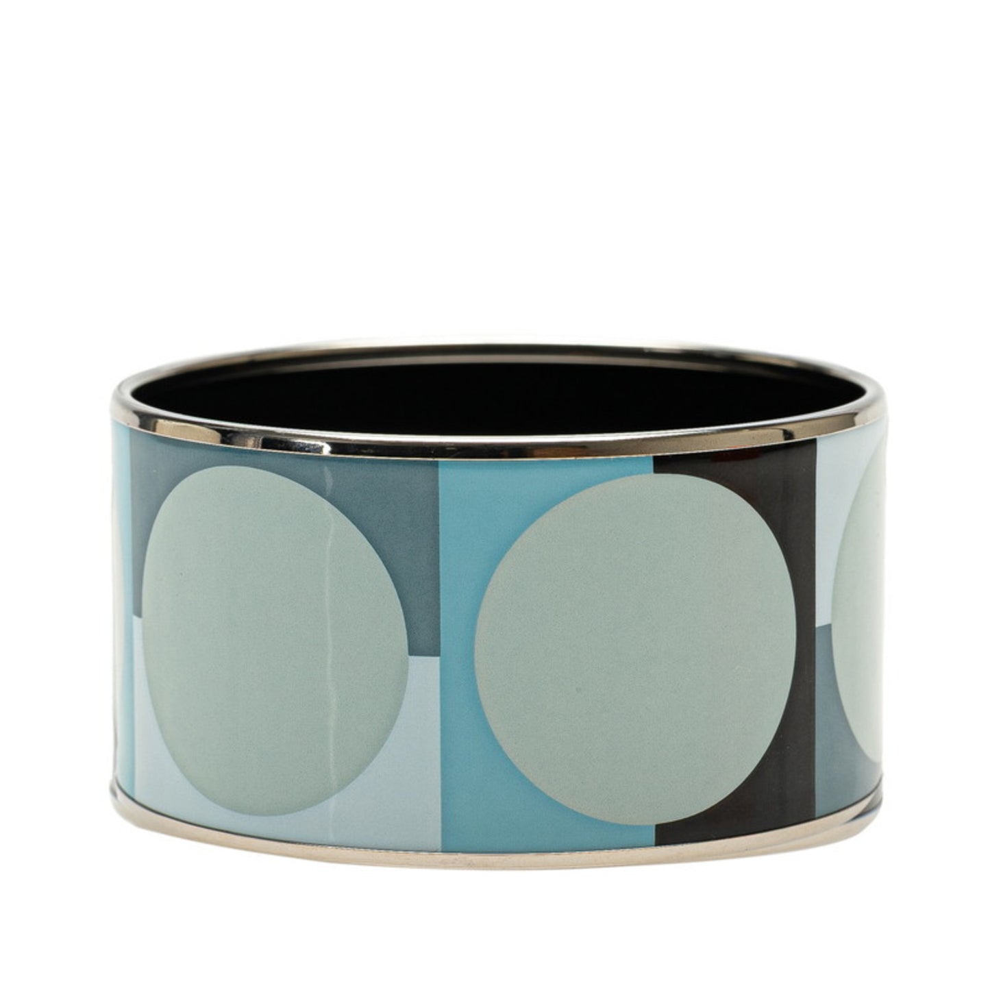 Hermes TGM Enamel Cloisonne Bangle in Silver and Multicolor Metal for Women