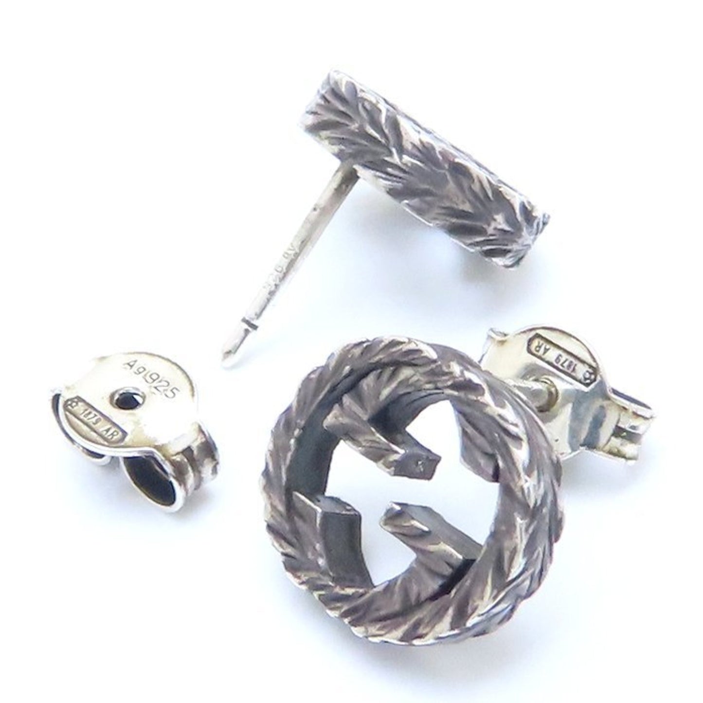 GUCCI Interlocking G Earrings, Silver 925, 293745