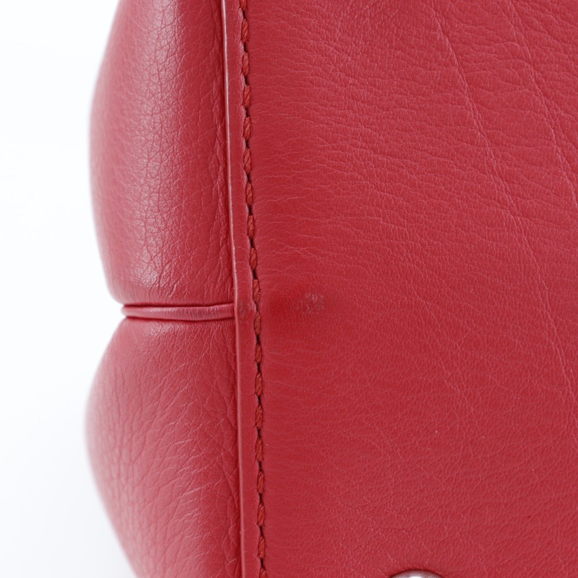 FENDI Petite to Jules handbag shoulder bag 8BH253 calf red 2way type women's