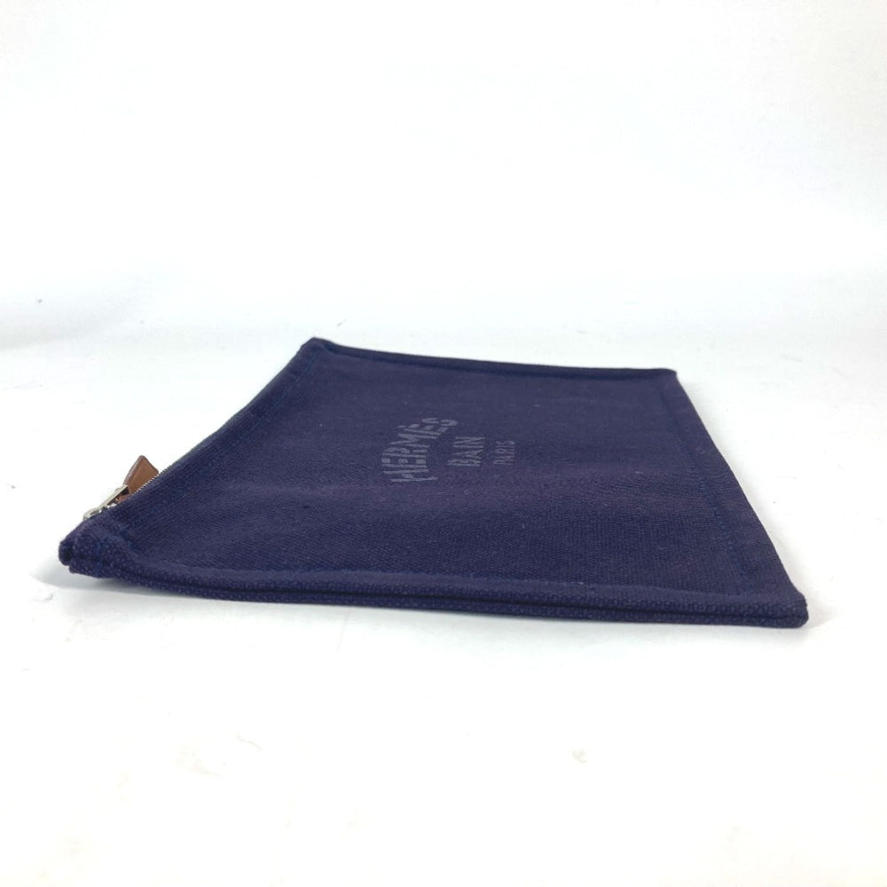 HERMES Hermes Flat Yachting PM Multi-Pouch Pouch Cotton Men's Women's Navy E-240920-6 — Like New