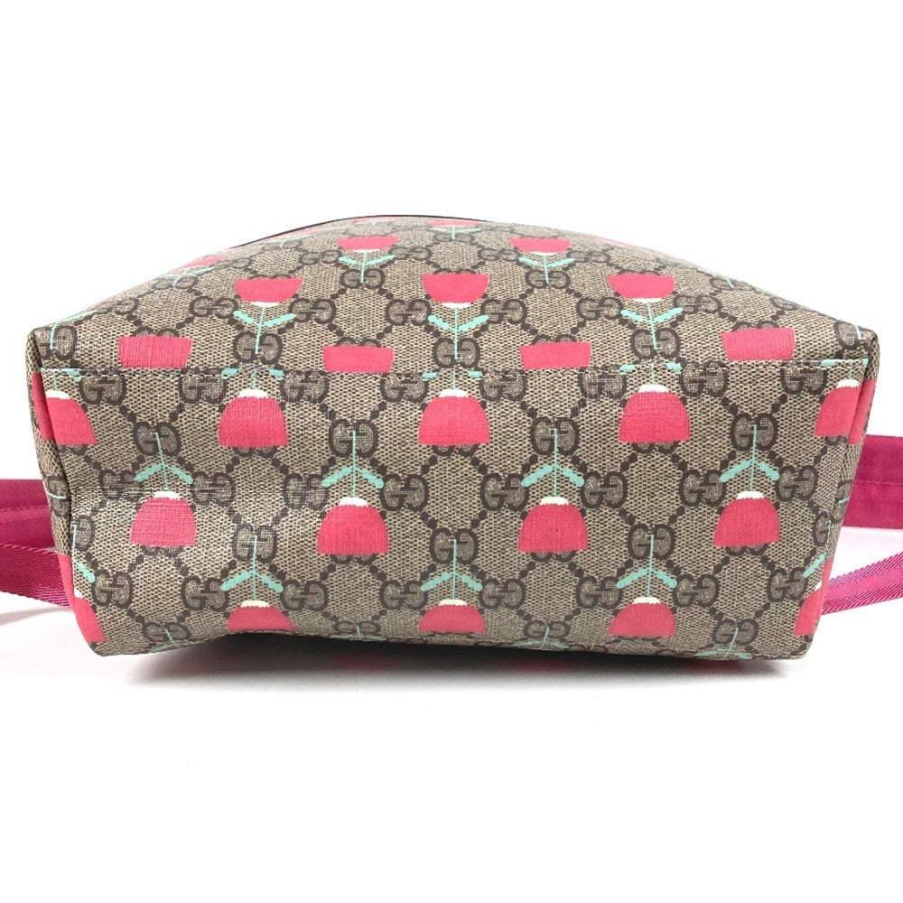 GUCCI 782708 Kim Seung-yeon GG Supreme Logo Flower Tulip Bag Backpack Rucksack Canvas Kids Beige Like New — Like New