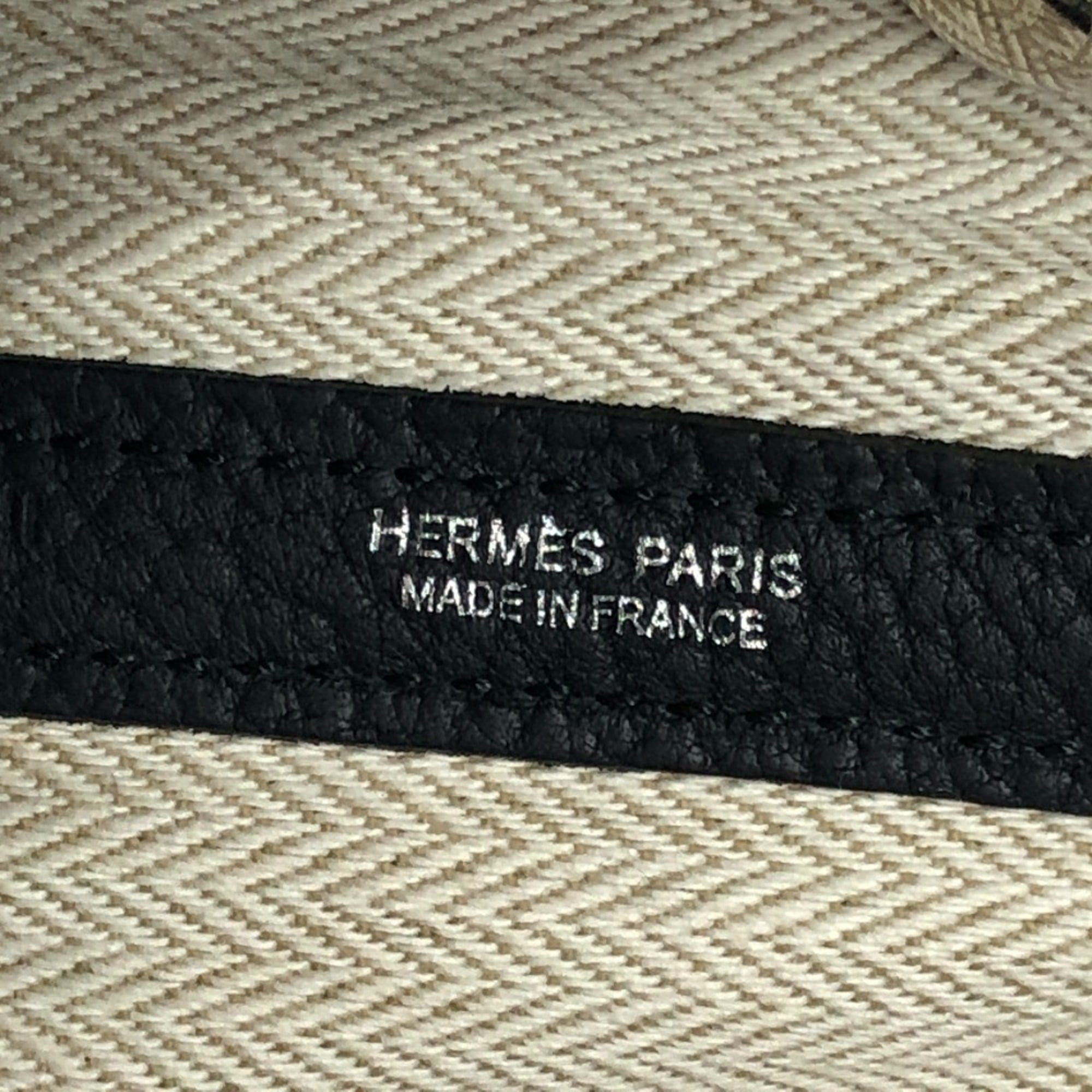 HERMES Garden Party TPM Negonda Handbag Bag Back Leather Women's Black — Like New