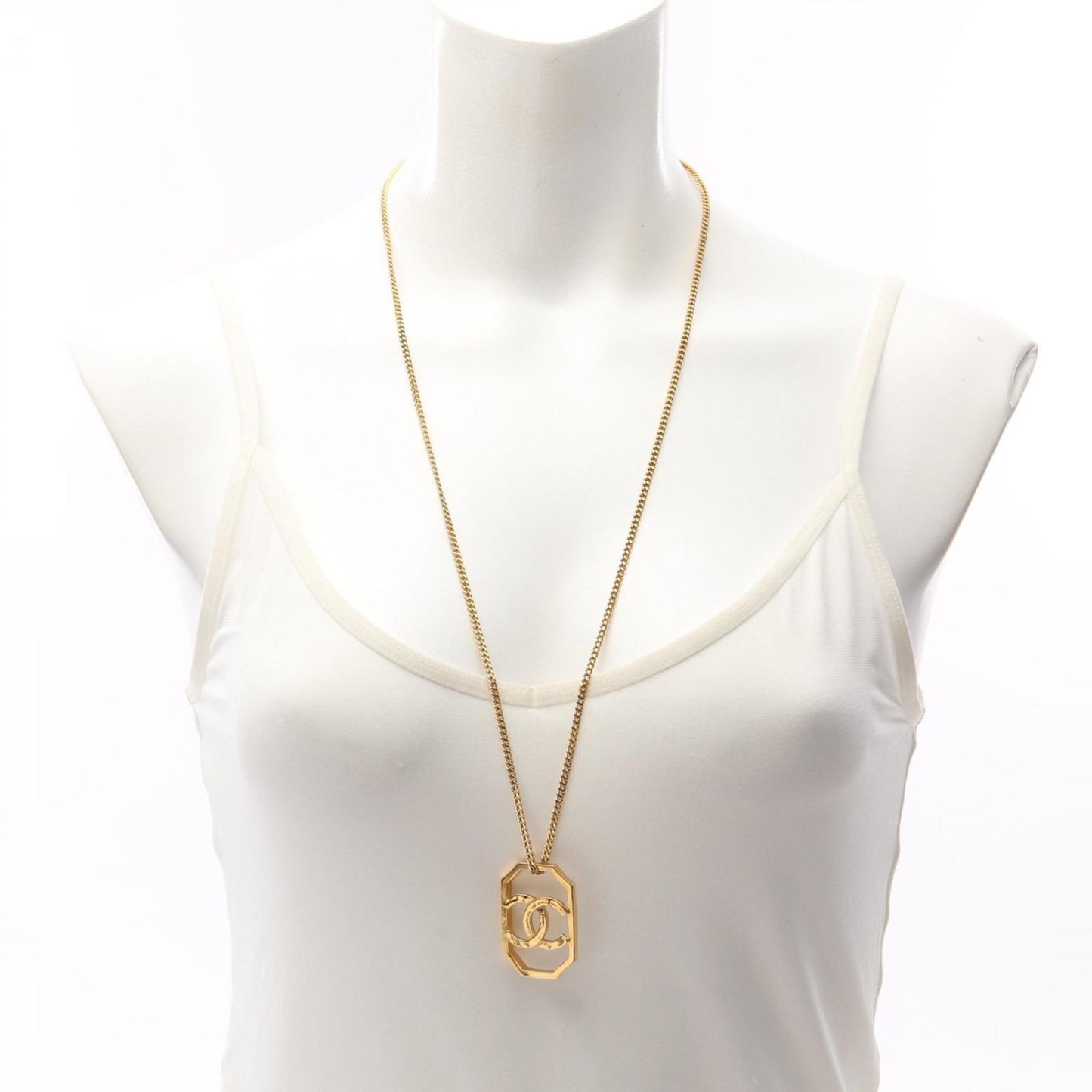 CHANEL Coco Mark Necklace Jewelry GP (Gold Plated) Women's Gold