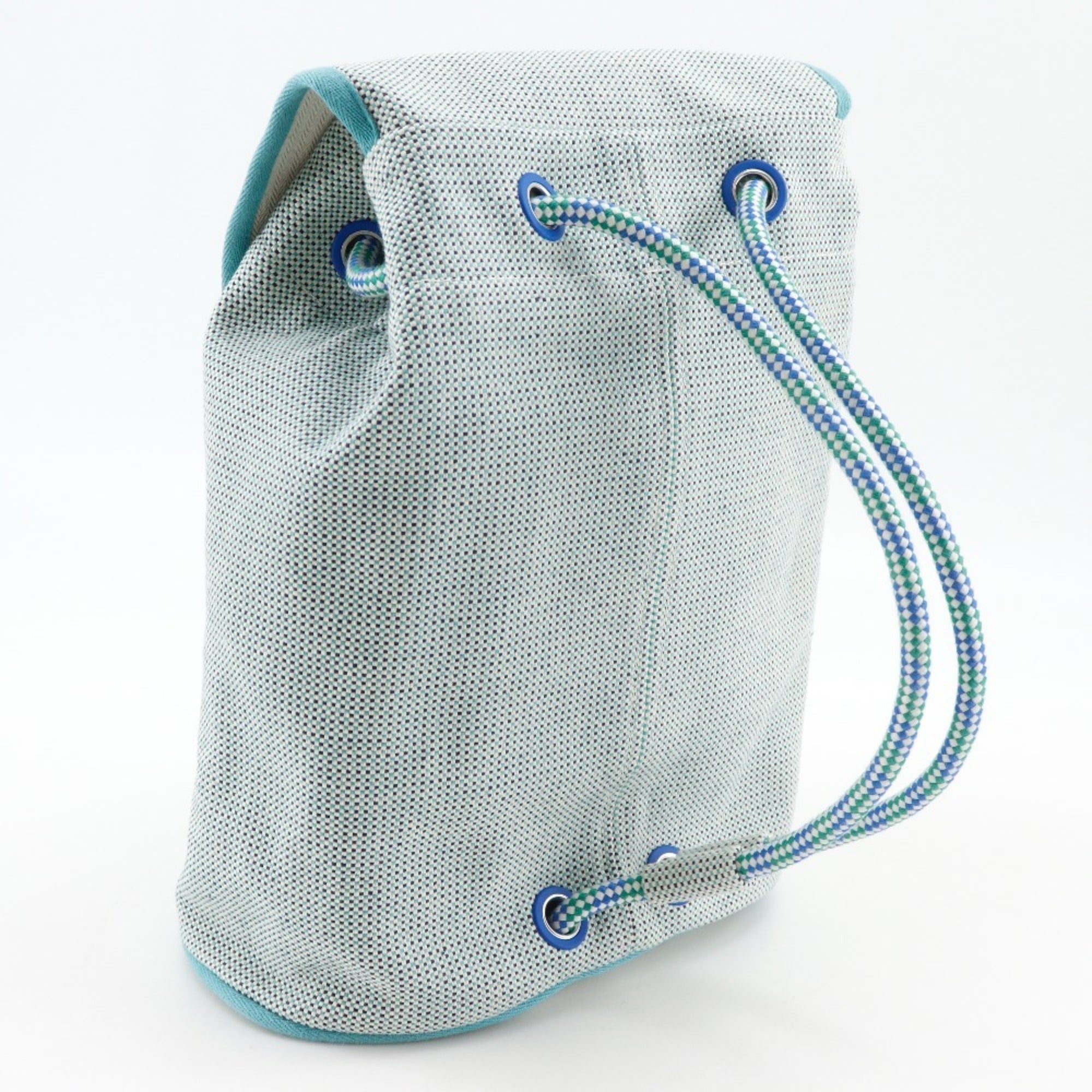 Hermes Les Cabans Backpack/Daypack, Kids Collection, Toile H (Blue), A5 size, Flap Closure, Women's — Like New