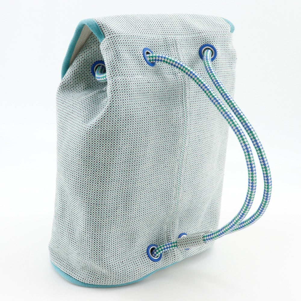 Hermes Les Cabans Backpack/Daypack, Kids Collection, Toile H (Blue), A5 size, Flap Closure, Women's — Like New