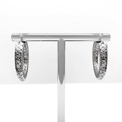 BOTTEGA VENETA Intrecciato Round Earrings, SV925 Silver, Men's & Women's — Like New