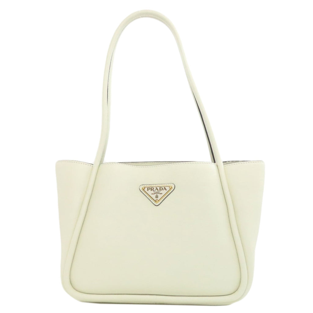 Prada Logo Metal Tote Bag Calfskin Women's PRADA