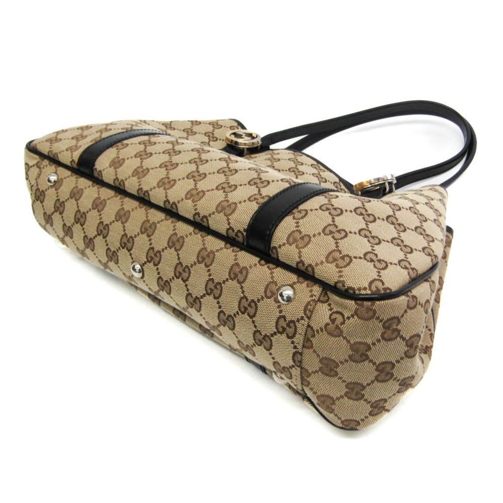 Gucci GG Twins 232957 Women's Canvas Tote Bag Beige,Black — Like New