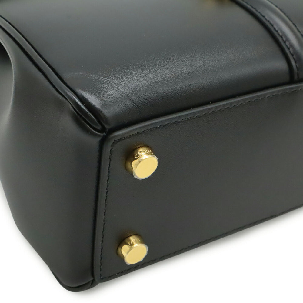 CELINE Mini 16 Seize One-Handle Handbag Shoulder Bag Calfskin Black 197983 — New - Store Return